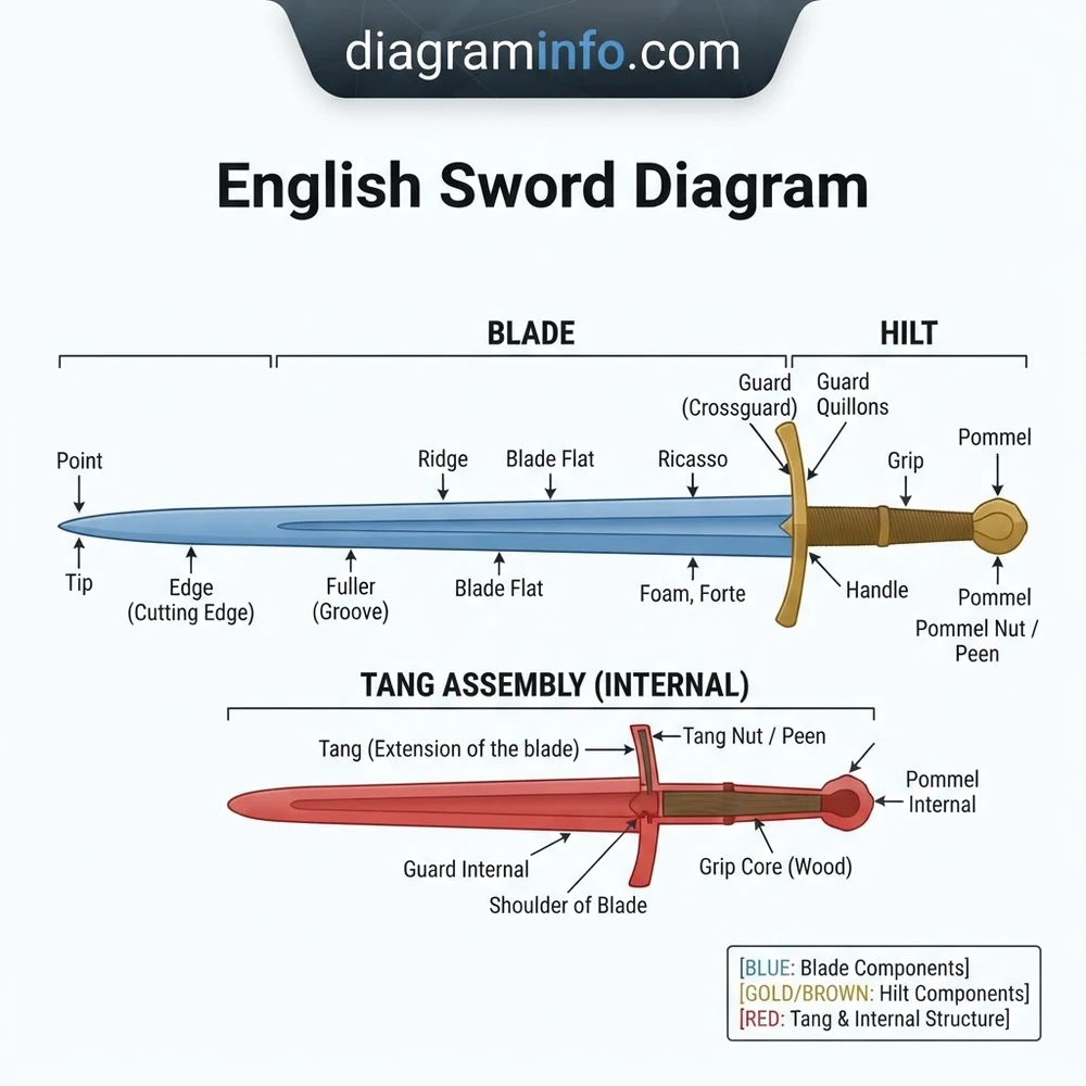 english sword diagram diagram with labeled components and explanations