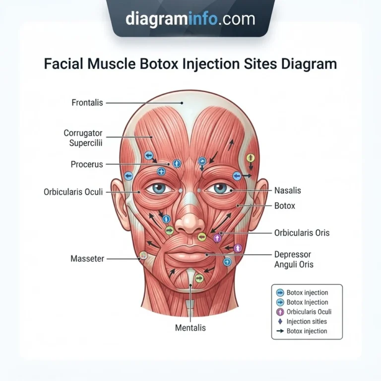 facial muscle botox injection sites diagram diagram with labeled components and explanations