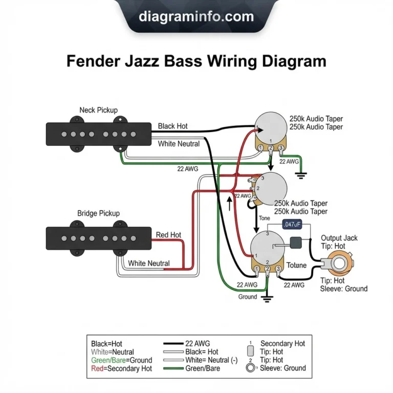 fender jazz bass wiring diagram diagram with labeled components and explanations