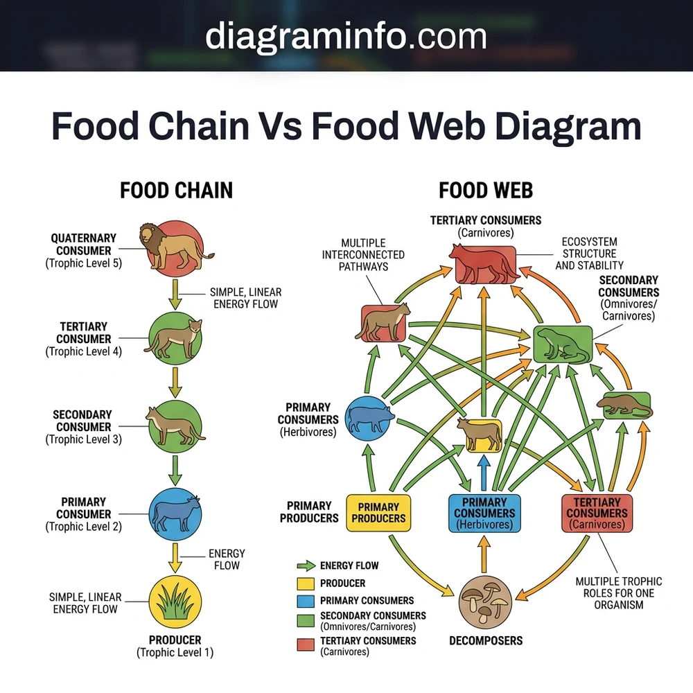 Ecosystem Food Chain vs Food Web Diagram: System Guide 2026