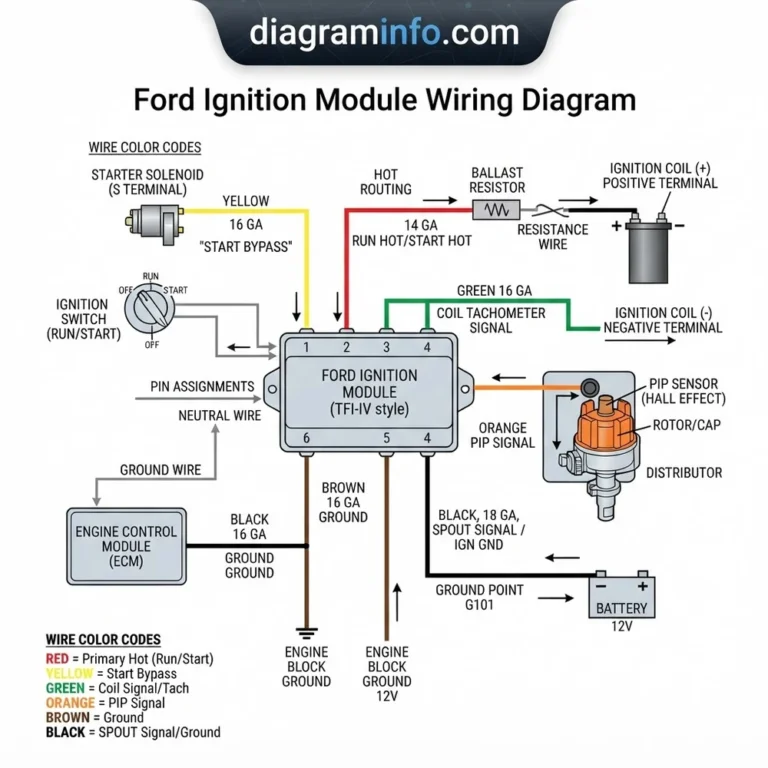 ford ignition module wiring diagram diagram with labeled components and explanations