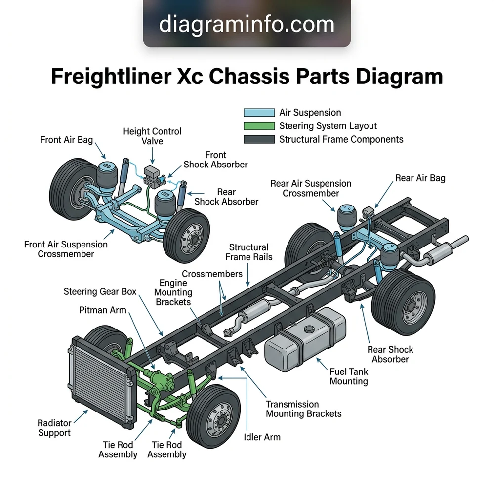 freightliner xc chassis parts diagram diagram with labeled components and explanations