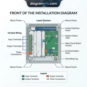 front of the installation diagram diagram with labeled components and explanations