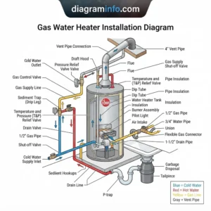 gas water heater installation diagram diagram with labeled components and explanations
