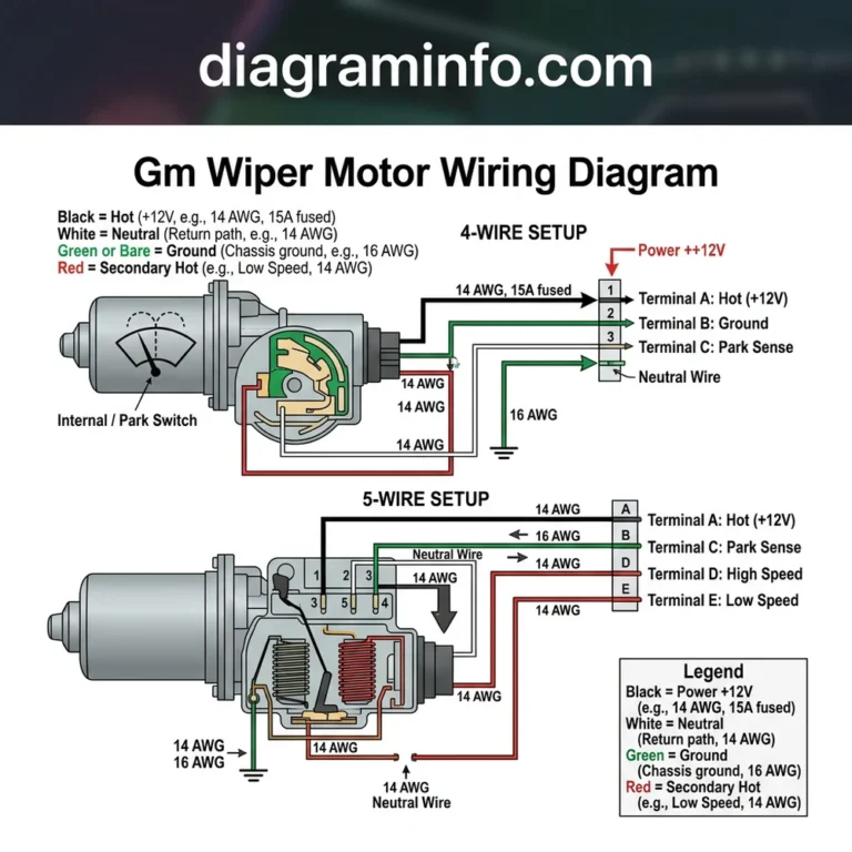 gm wiper motor wiring diagram diagram with labeled components and explanations