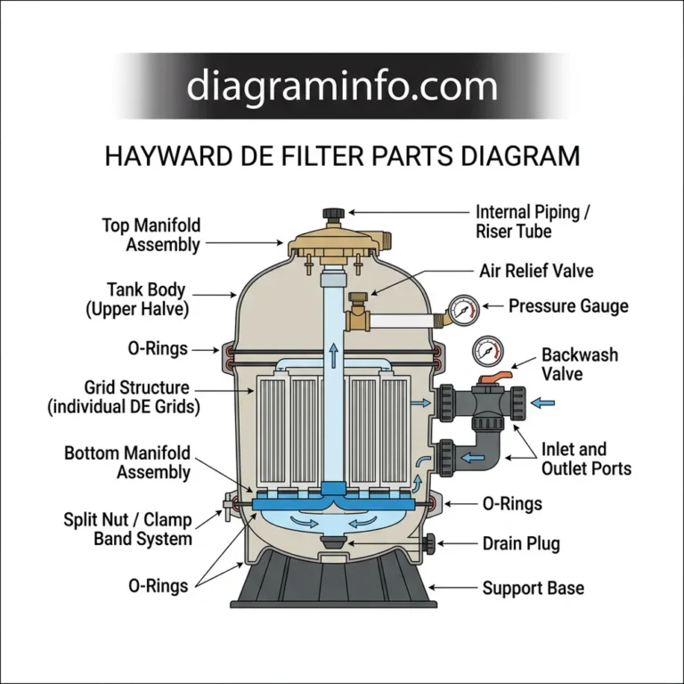 hayward de filter parts diagram diagram with labeled components and explanations