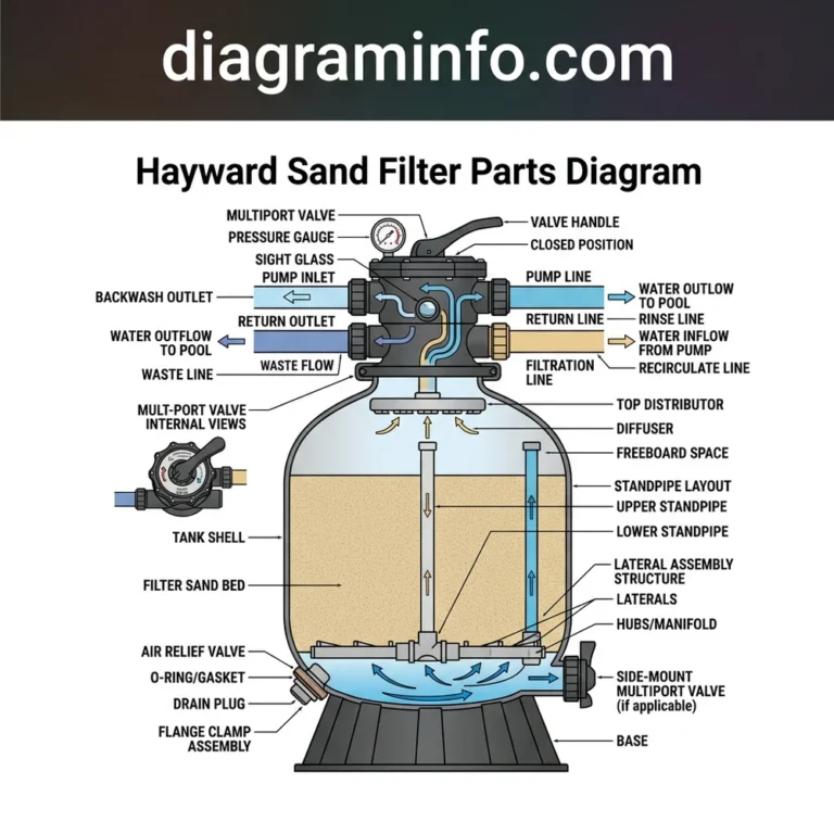 hayward sand filter parts diagram diagram with labeled components and explanations