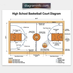 high school basketball court diagram diagram with labeled components and explanations