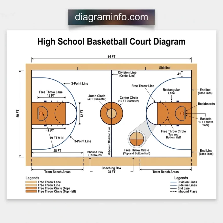high school basketball court diagram diagram with labeled components and explanations
