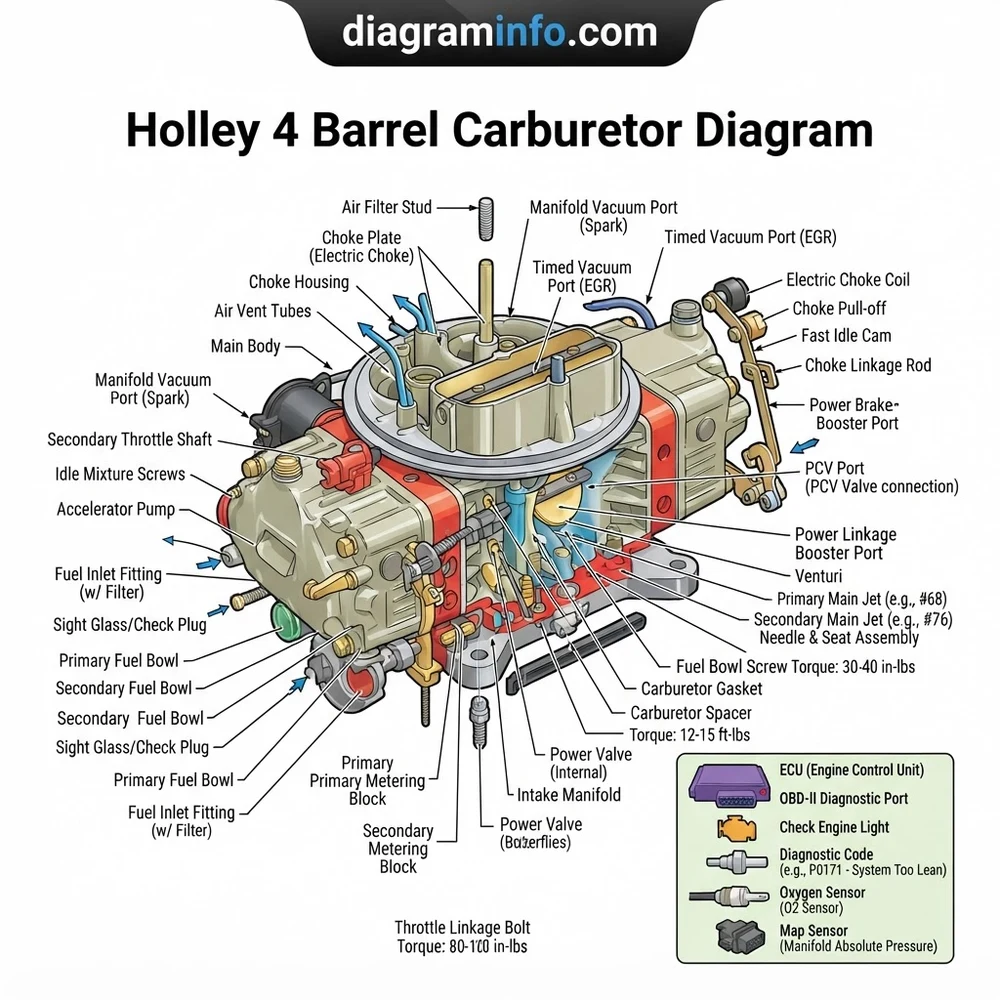 holley 4 barrel carburetor diagram diagram with labeled components and explanations