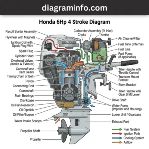 honda 6hp 4 stroke diagram diagram with labeled components and explanations