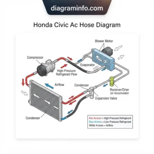 honda civic ac hose diagram diagram with labeled components and explanations