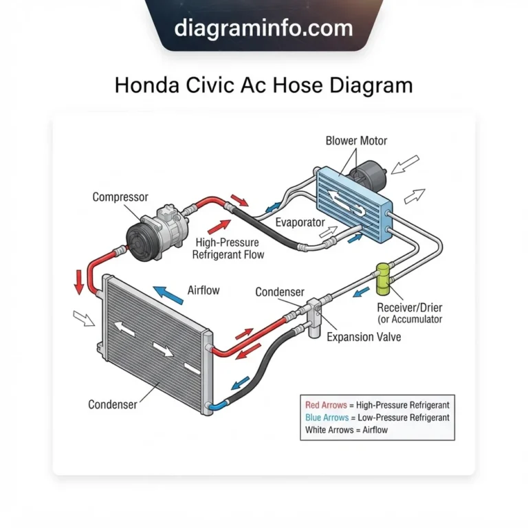 honda civic ac hose diagram diagram with labeled components and explanations