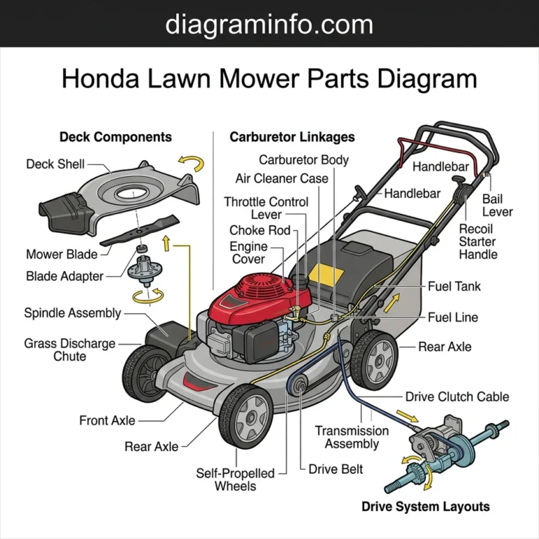 honda lawn mower parts diagram diagram with labeled components and explanations