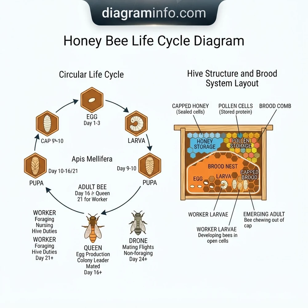 Apis Mellifera Honey Bee Life Cycle Diagram: Breakdown 2026