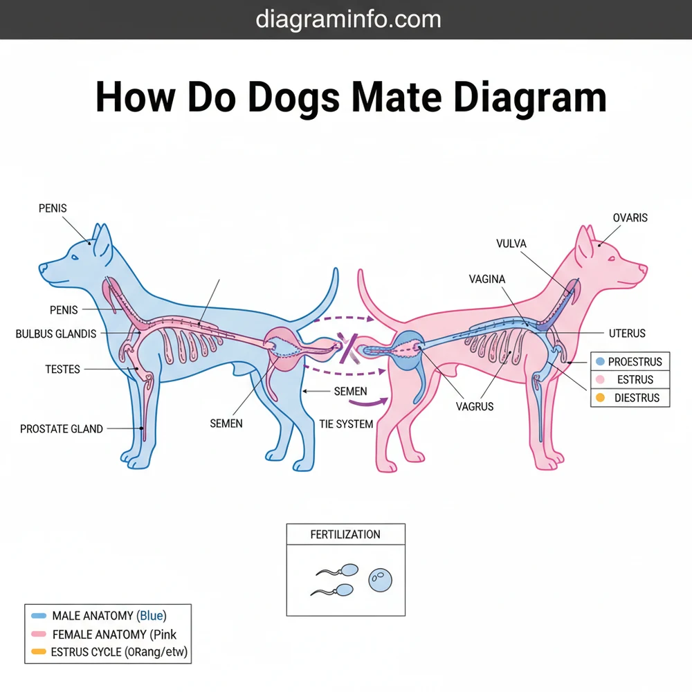 how do dogs mate diagram diagram with labeled components and explanations