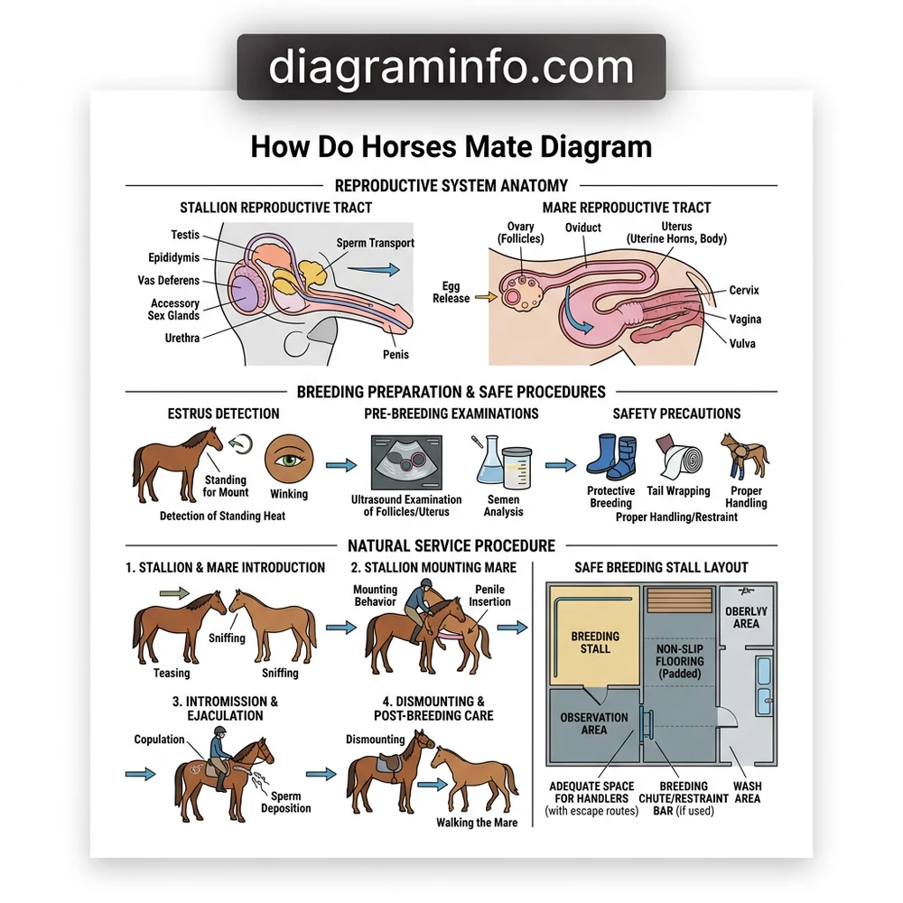 how do horses mate diagram diagram with labeled components and explanations