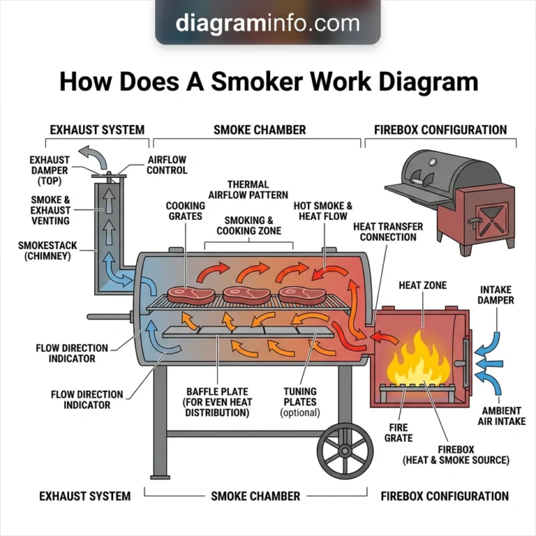how does a smoker work diagram diagram with labeled components and explanations
