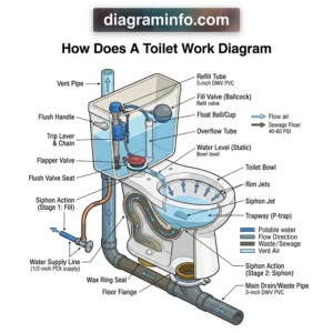 how does a toilet work diagram diagram with labeled components and explanations