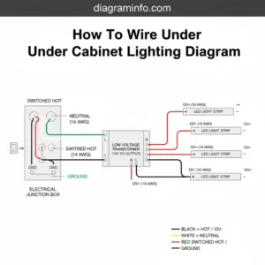 how to wire under cabinet lighting diagram diagram with labeled components and explanations