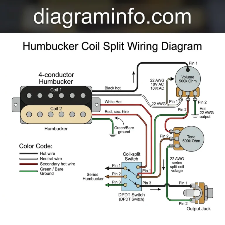 humbucker coil split wiring diagram diagram with labeled components and explanations