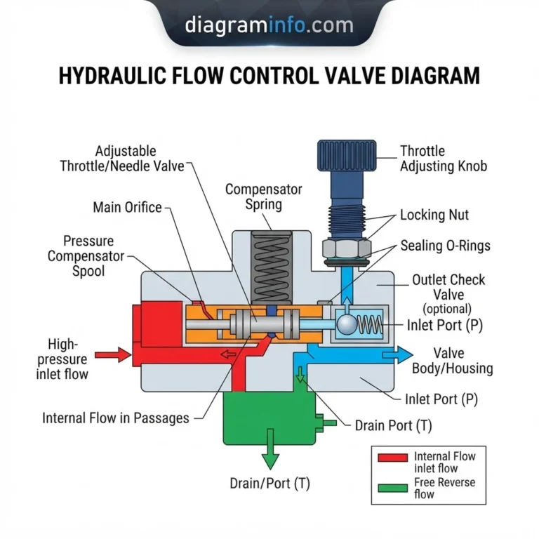 hydraulic flow control valve diagram diagram with labeled components and explanations