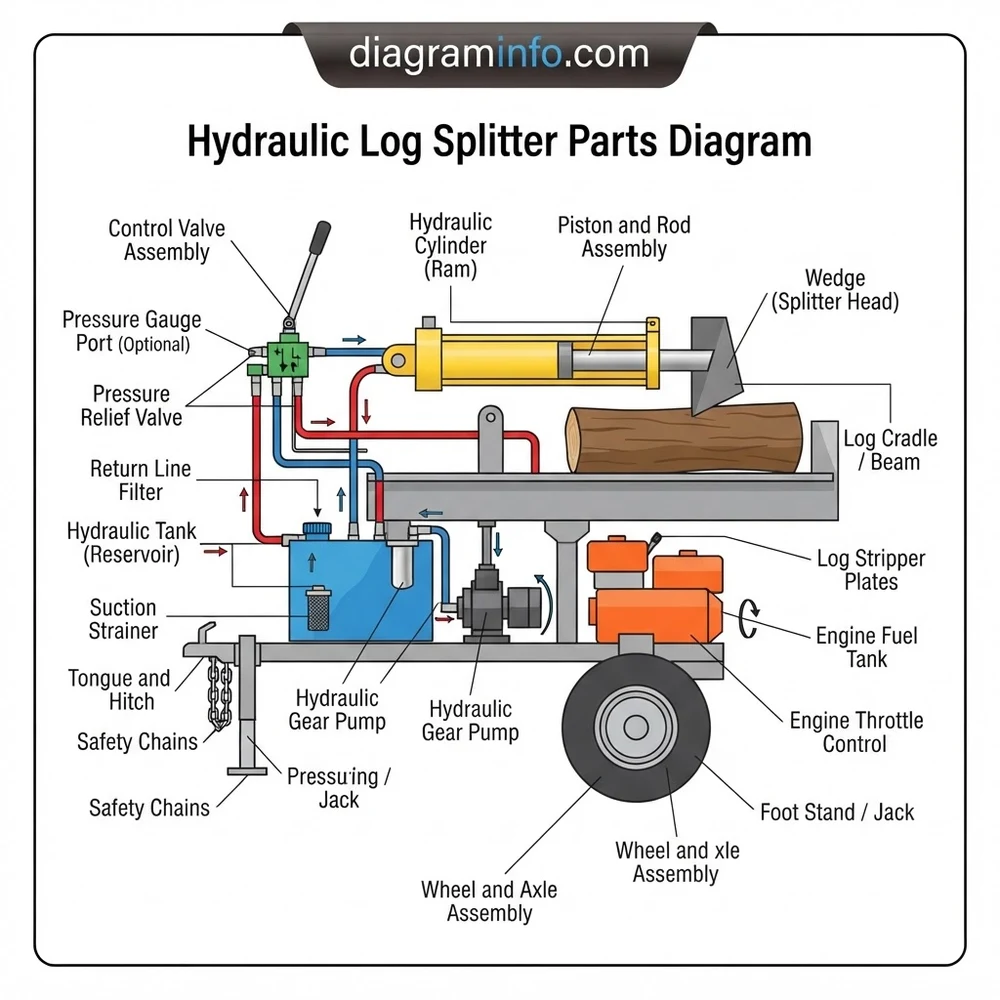 Universal Hydraulic Log Splitter Parts Diagram: 2026 Guide