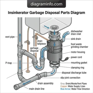 insinkerator garbage disposal parts diagram diagram with labeled components and explanations