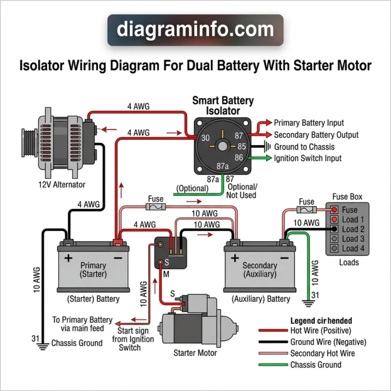 isolator wiring diagram for dual battery with starter motor diagram with labeled components and explanations