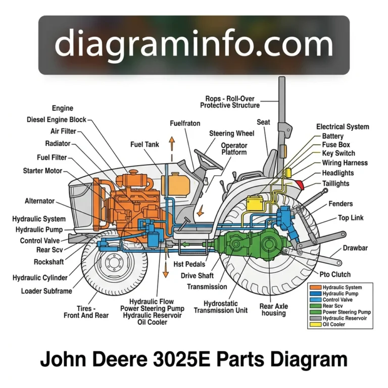 john deere 3025e parts diagram diagram with labeled components and explanations
