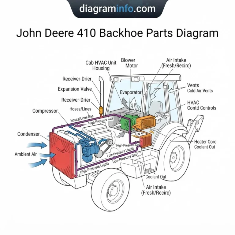 john deere 410 backhoe parts diagram diagram with labeled components and explanations