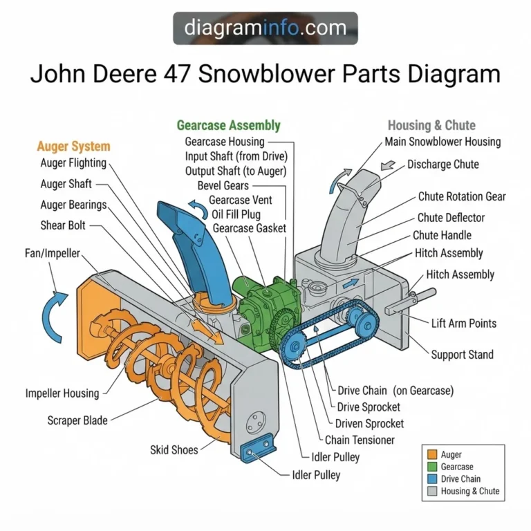 john deere 47 snowblower parts diagram diagram with labeled components and explanations