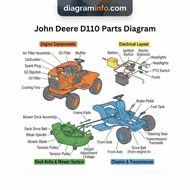 john deere d110 parts diagram diagram with labeled components and explanations