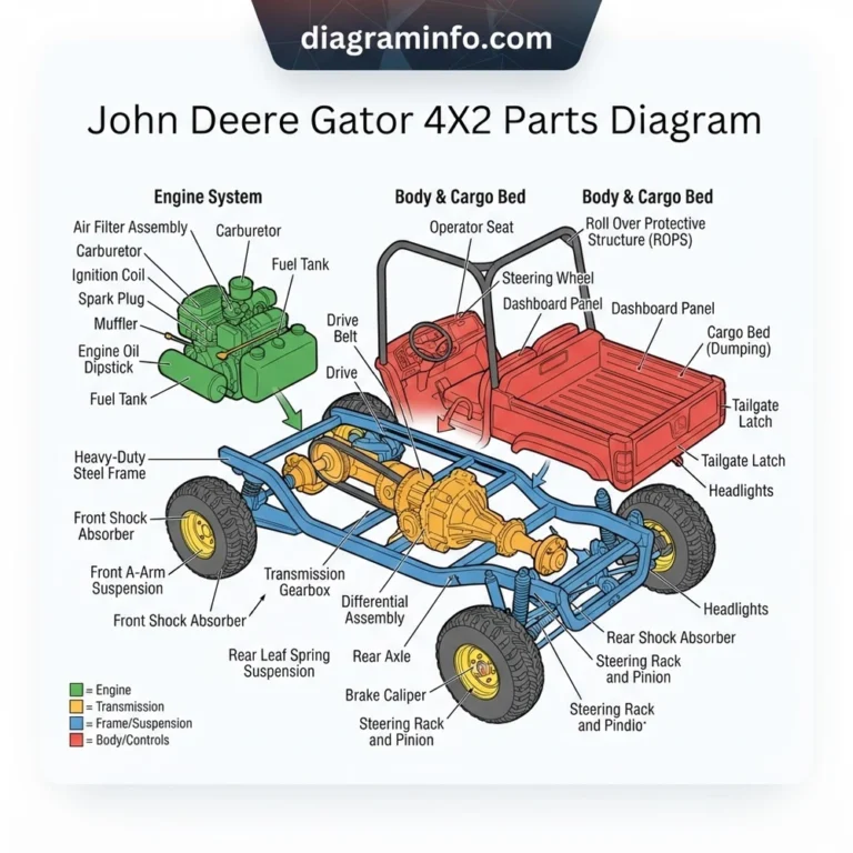 john deere gator 4x2 parts diagram diagram with labeled components and explanations