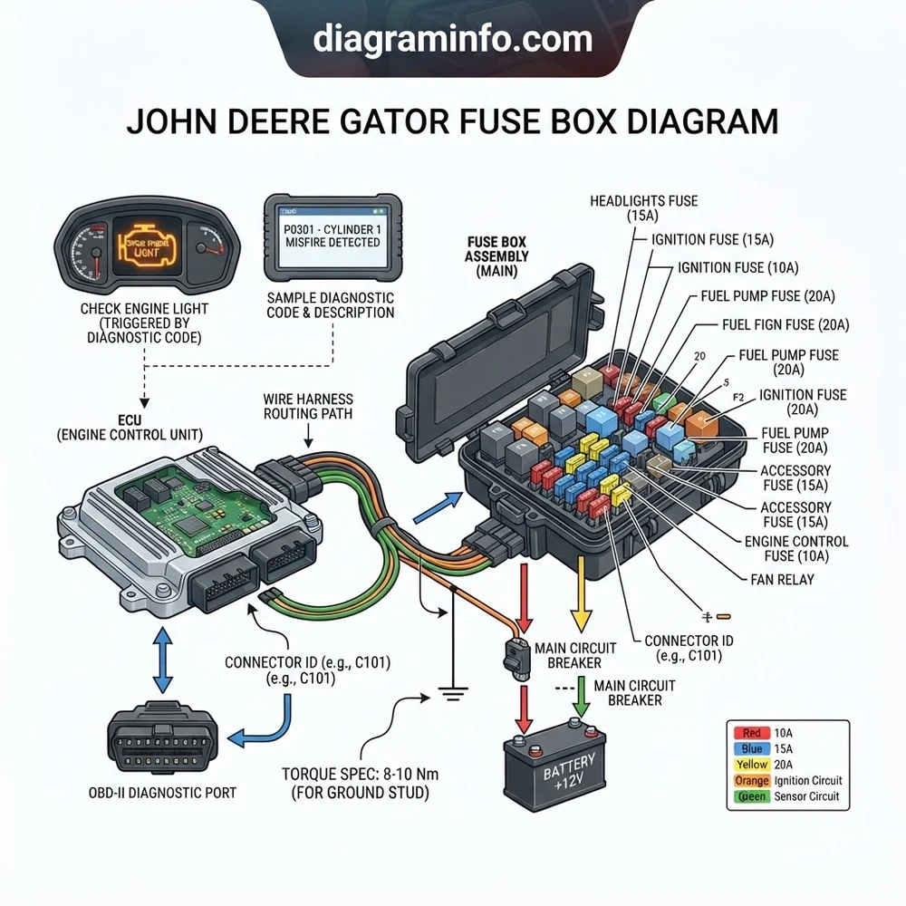 john deere gator fuse box diagram diagram with labeled components and explanations