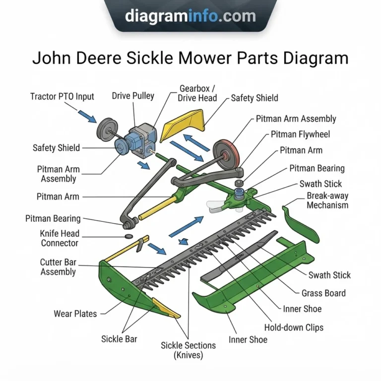 john deere sickle mower parts diagram diagram with labeled components and explanations