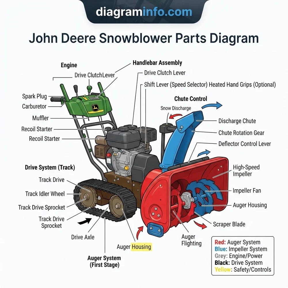 john deere snowblower parts diagram diagram with labeled components and explanations