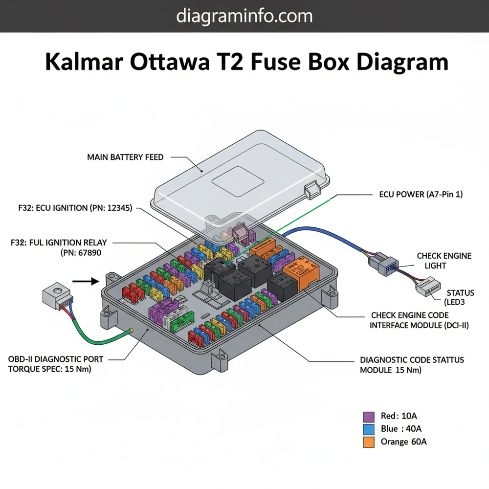 kalmar ottawa t2 fuse box diagram diagram with labeled components and explanations