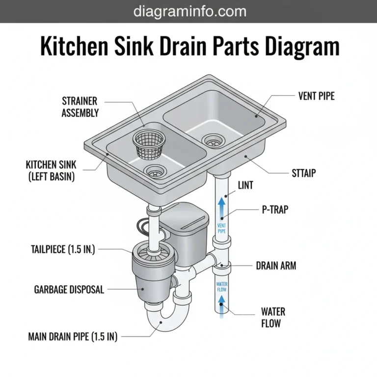 kitchen sink drain parts diagram diagram with labeled components and explanations
