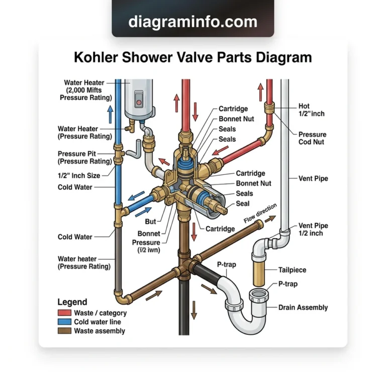 kohler shower valve parts diagram diagram with labeled components and explanations