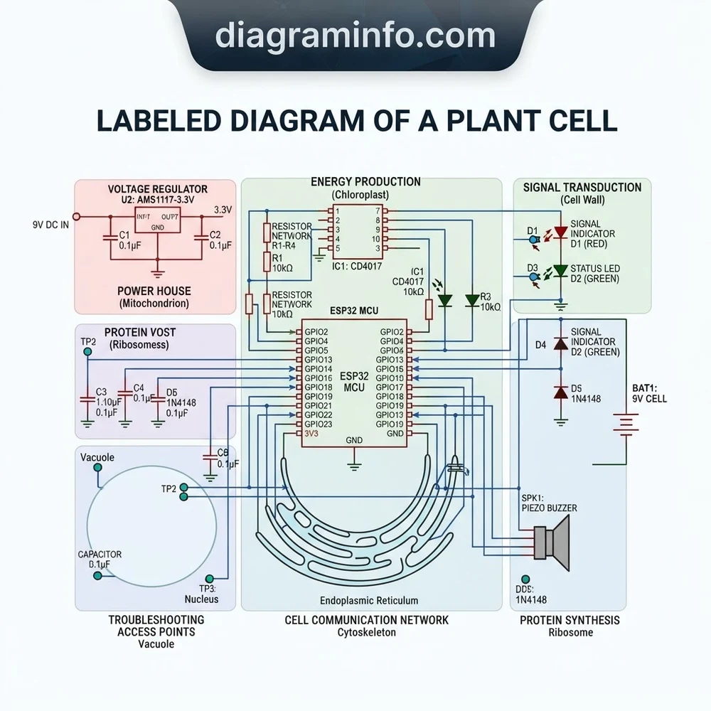 labeled diagram of a plant cell diagram with labeled components and explanations