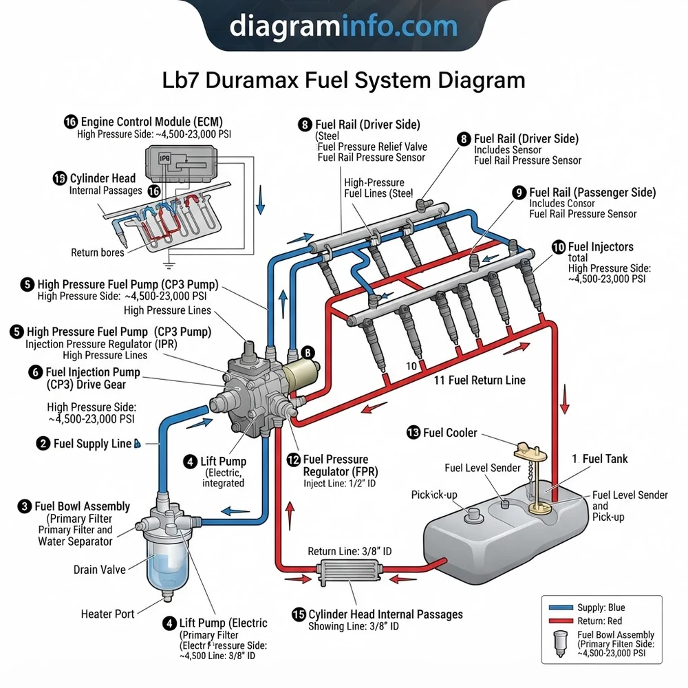 lb7 duramax fuel system diagram diagram with labeled components and explanations