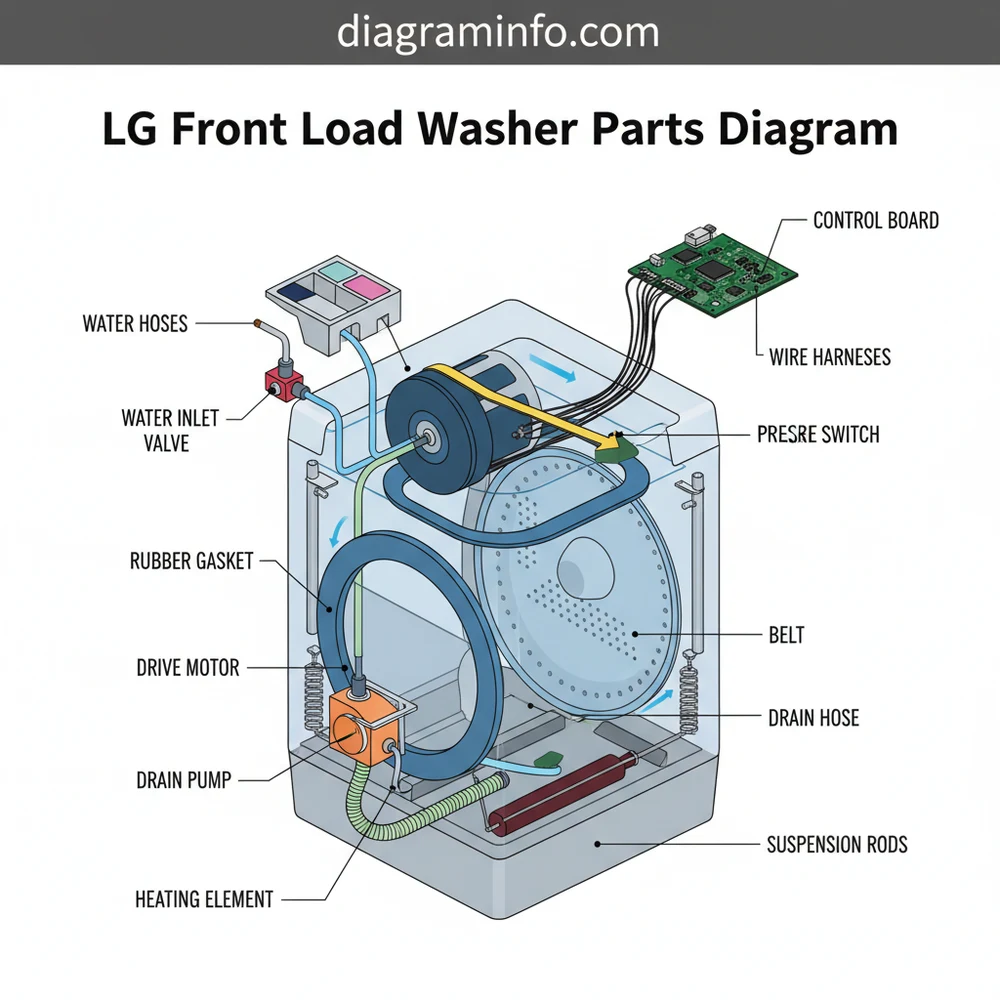 lg front load washer parts diagram diagram with labeled components and explanations