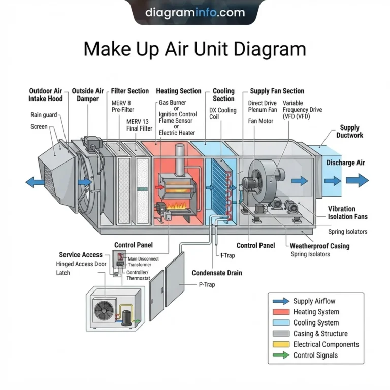 make-up air unit diagram diagram with labeled components and explanations