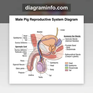 male pig reproductive system diagram diagram with labeled components and explanations