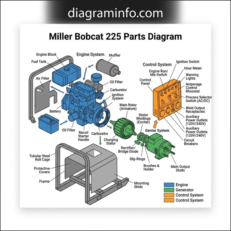 miller bobcat 225 parts diagram diagram with labeled components and explanations