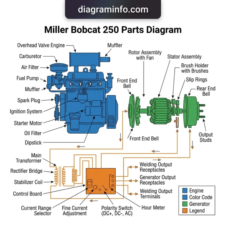 miller bobcat 250 parts diagram diagram with labeled components and explanations