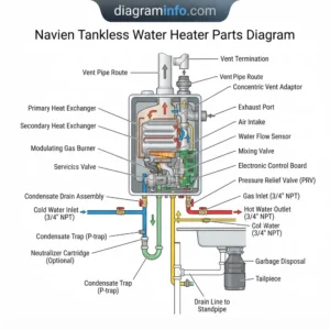 navien tankless water heater parts diagram diagram with labeled components and explanations