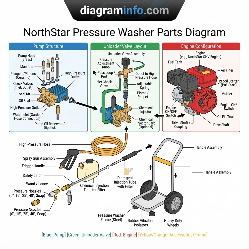 northstar pressure washer parts diagram diagram with labeled components and explanations