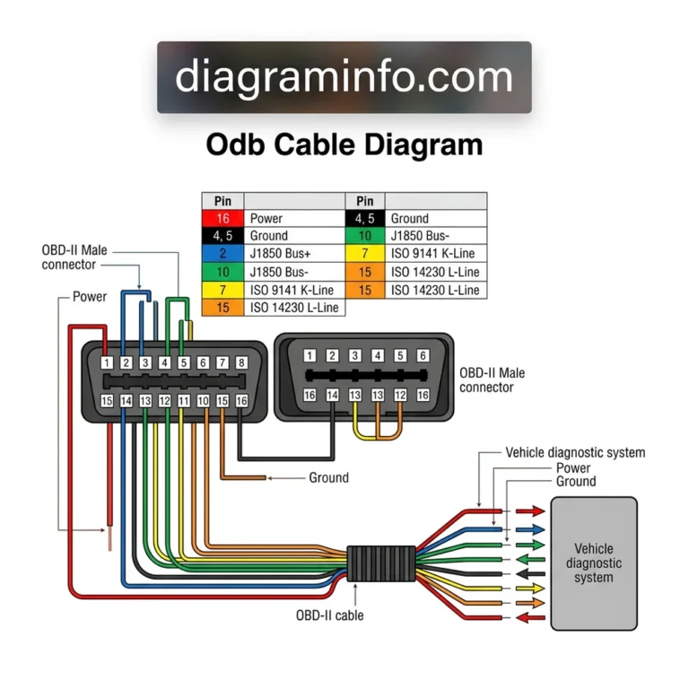 odb cable diagram diagram with labeled components and explanations